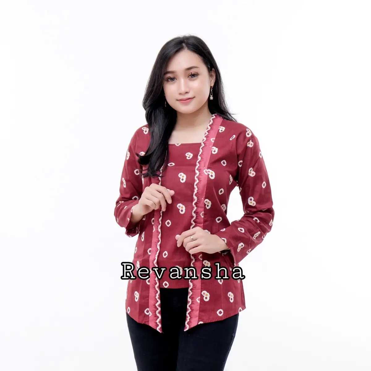 Atasan wanita kutubaru blouse kebaya batik jumputan