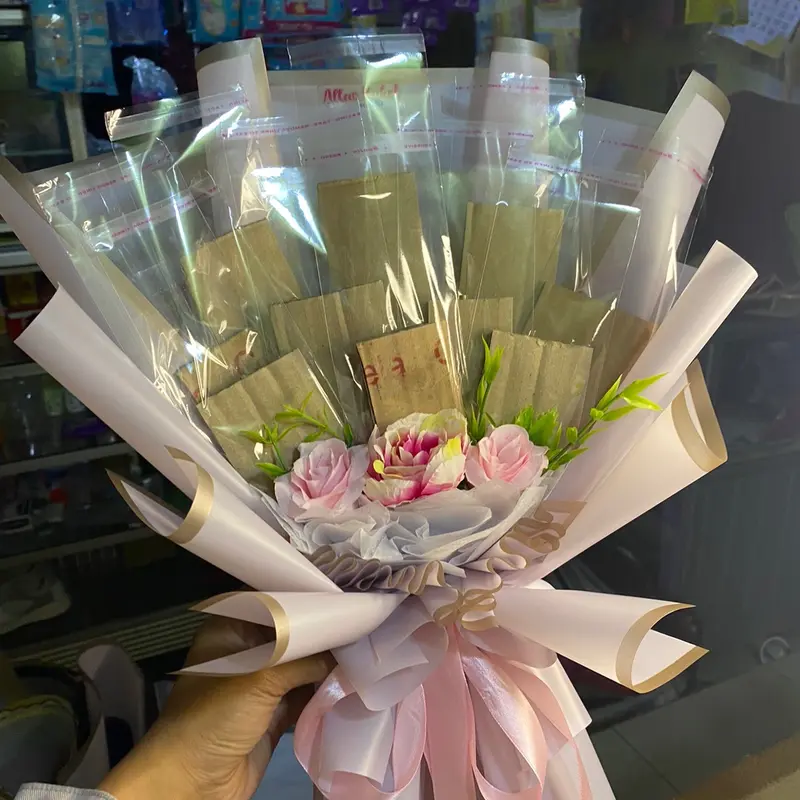 Buket bunga artificial + hadiah 1