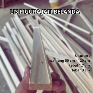 Kayu Lis Pigura Jati Belanda – Bahan Frame Natural | Panjang 50–120 cm