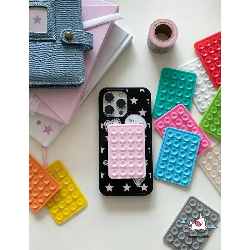 Miếng dán ốp điện thoại cốc hút silicon đa năng phối màu Macaron, thích hợp gắn nhãn, son môi và mỹ phẩm