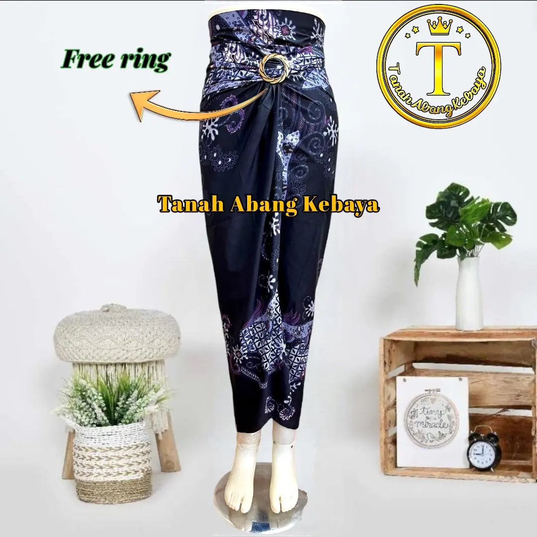 Rok Lilit Modern Songket Batik Panjang Sutra HQ + Ring Gesper Wanita - Motif