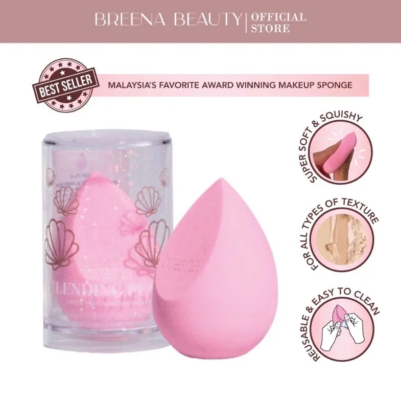BREENA BEAUTY BLENDING PEARL LATEX FREE MAKEUP SPONGE concealer