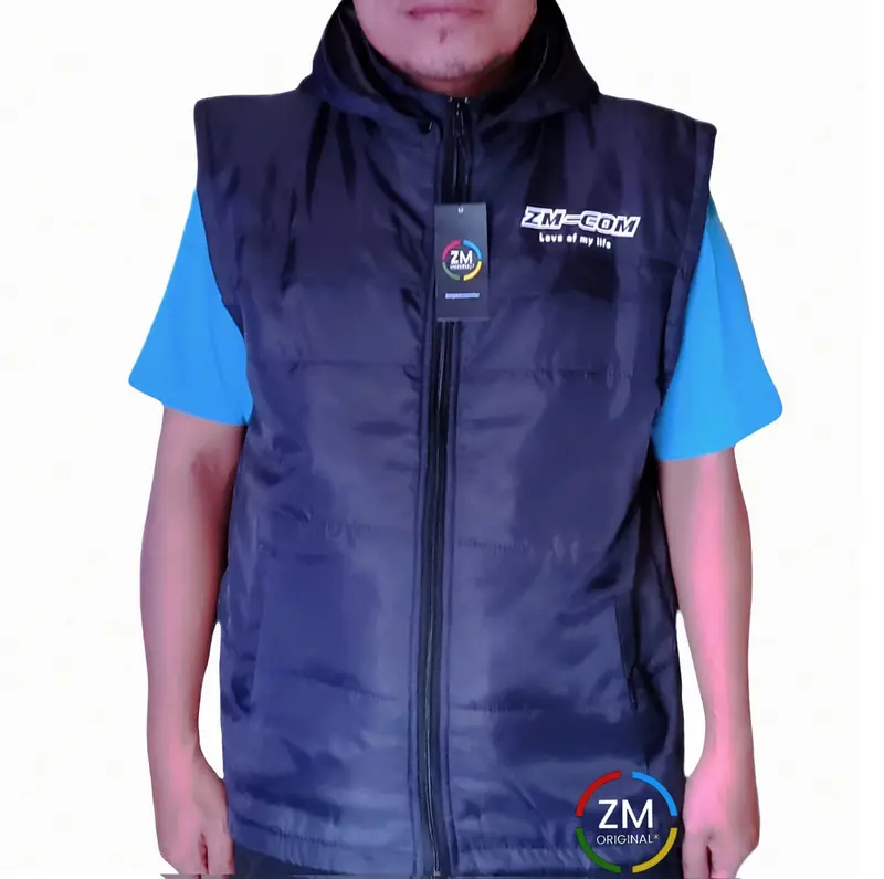 aket rompi pria / jaket rompi parasut / jaket rompi motor Hitam  Casual Dewasa Keren Tebal  Tebal 1
