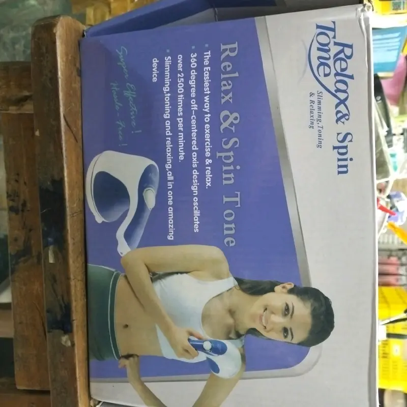 Relax & Spin Tone alat pijat pelangsing elektrik untuk lengan paha bokong punggung perut betis Therapy Terapi 4