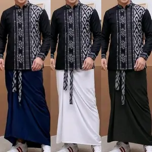 Setelan Kemeja Tenun Dan Sarung Ikat Srikandi Bahan Katun Premium Model 2-in-1 Lengan Panjang Desain Asimetris Motif Tenun Atbm Asli Sarung Modern Lebaran2026 FashionMuslimEksklusif