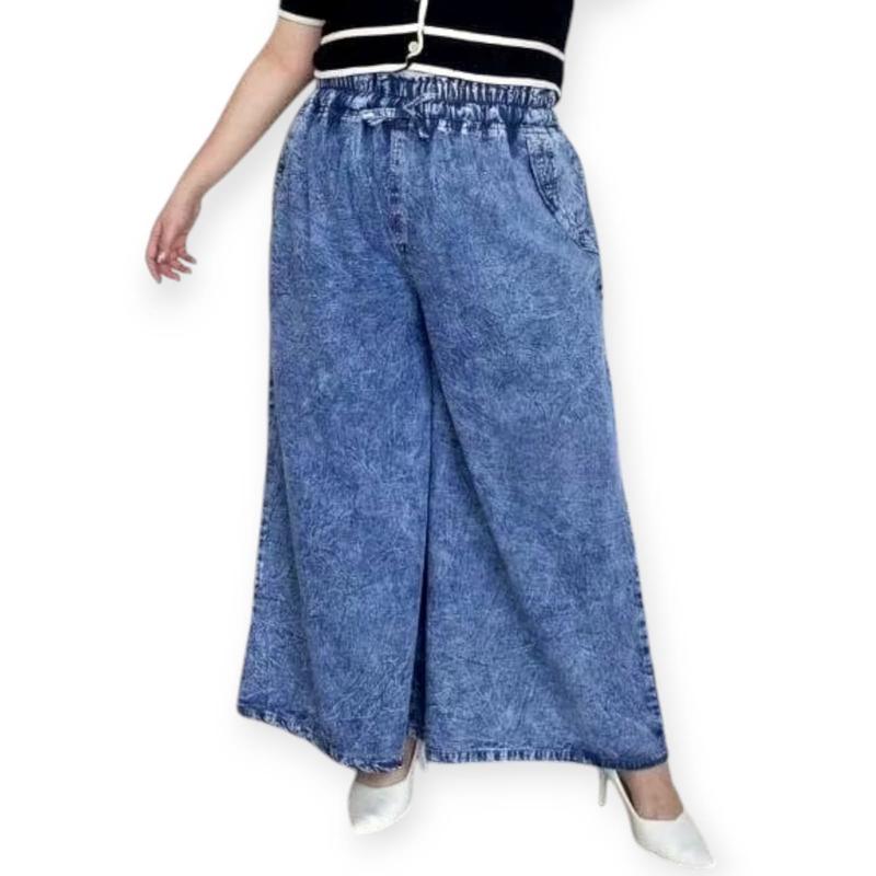 Celana Panjang Kulot Jeans Wanita Bb 65kg Maxx Denim Jeans Premium Pinggang Full Karet Nyaman Simple 2