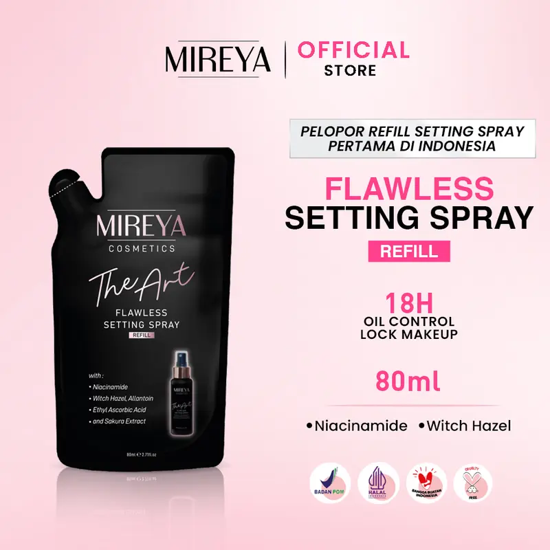 Refill Mireya The Art Flawless Setting Spray 80ml - Mireya Setting Spray & Finishing Spray Cosmetics Make Up Face Mist 0