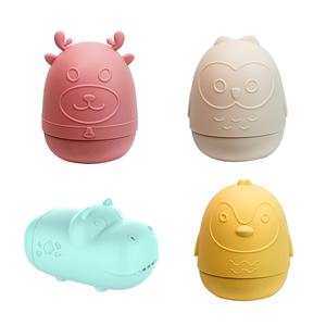 Silicone Baby Animal Bath Toys Set Spray Water Infant Children Water Bathing Toy Shower For Toddler Kids Gift Set bath  toys