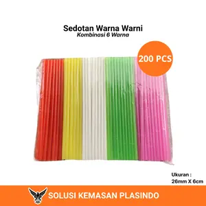 Sedotan Warna Warni 26mm X 6cm Kombinasi 6 warna