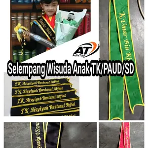 selempang wisuda anak bordir nama Fashion warna bisa request via chat sama tulisan nya