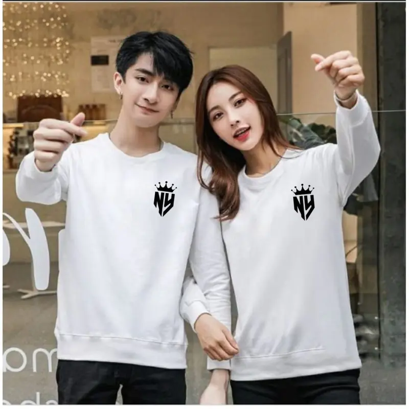 Atasan Lengan Panjang Couple Isi 2 Alya Edisi Logo QueeNY dan KingNY / Baju Couple / Kaos Couple Pasangan 4