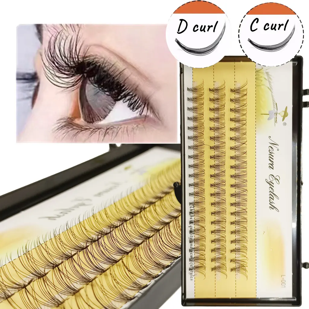 Cluster Lashes DIY Eyelash Extension 10D/20D/30D/40D D+ Curl Long Individual Lashes Mixed Tray Faux Mink Lash Clusters Extensions