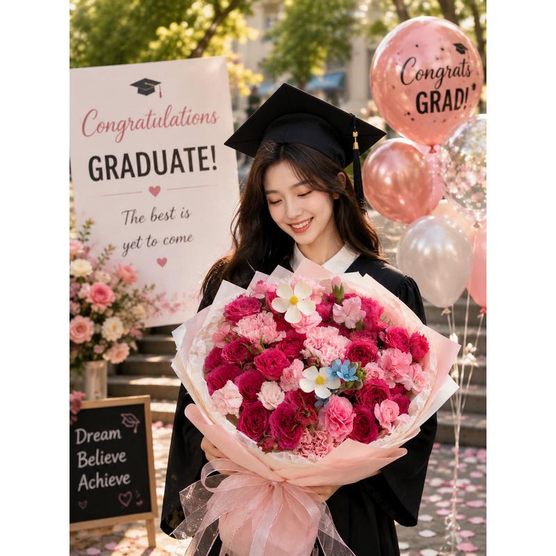 Bó Hoa Hồng & Cẩm Chướng Pastel Cao Cấp – Premium Pink Blossom Bouquet | Thanh…