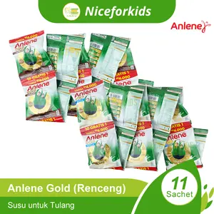 Anlene Gold 5X Kemasan Renceng isi 10 Sachet / Anlene Gold 5X Kemasan Renceng Isi 11 sachet / Susu Kemasan Renteng untuk Pertumbuhan Tulang & Gigi Milk Dairy
