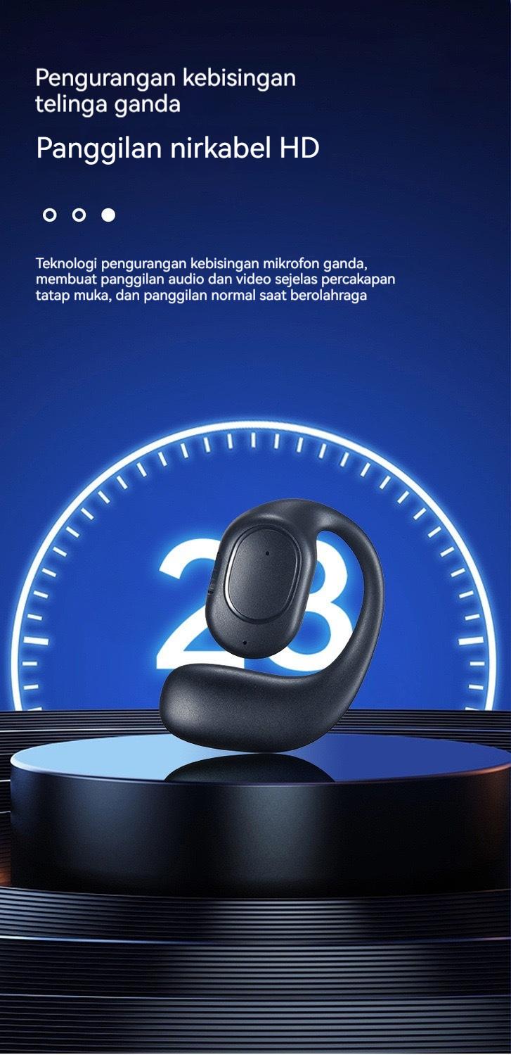 Bluetooth 5.4 Headphone TWS nirkabel telinga hook headphone tulang konduktor bebas tangan pengurangan kebisingan headphone