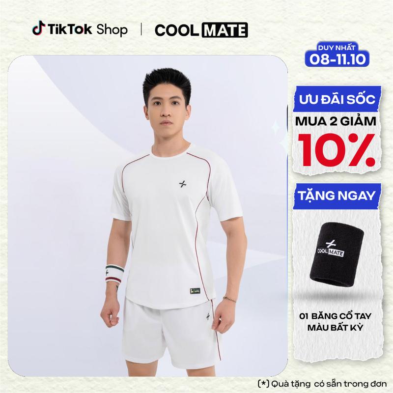 [TẶNG 01 Băng tay] Set bộ thể thao nam Pickleball Áo thun Driveshot Essentials và Quần shorts Dinkshot Essentials co giãn thoáng khí - Drop 2 - Coolmate