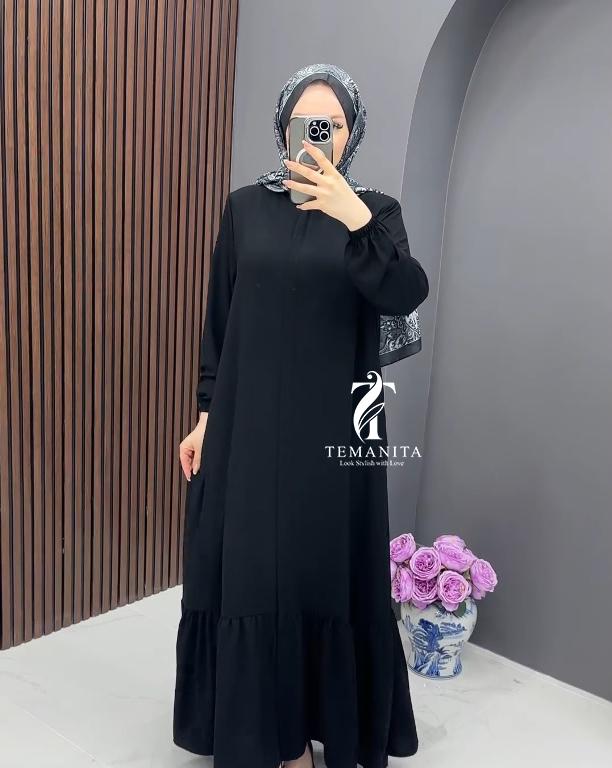 TEMAWANITA Medina Gamis Premium Bahan Halus Lembut - 7.1 Dress Busui Friendly dengan Resleting Dada Cocok untuk Idul Iedul Fitri Lebaran Masa Kini 1