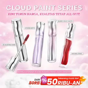 [PROMO LIP SERIES] YOU Cloud Paint Lip Collection 4 Finish: Matte Lip Cream, Glassy Glow Lip Tint, Watery Love You Tint & Airy Velvet Tint | 4in1 Lip Product Tahan Lama 24 H Transferproof Anti-Geser High Stain High Pigmented