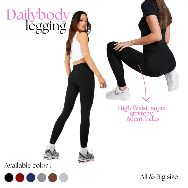 DAILYBODY | Legging Panjang Tebal Premium Seamless High & Anti Jiplak basic celana 0