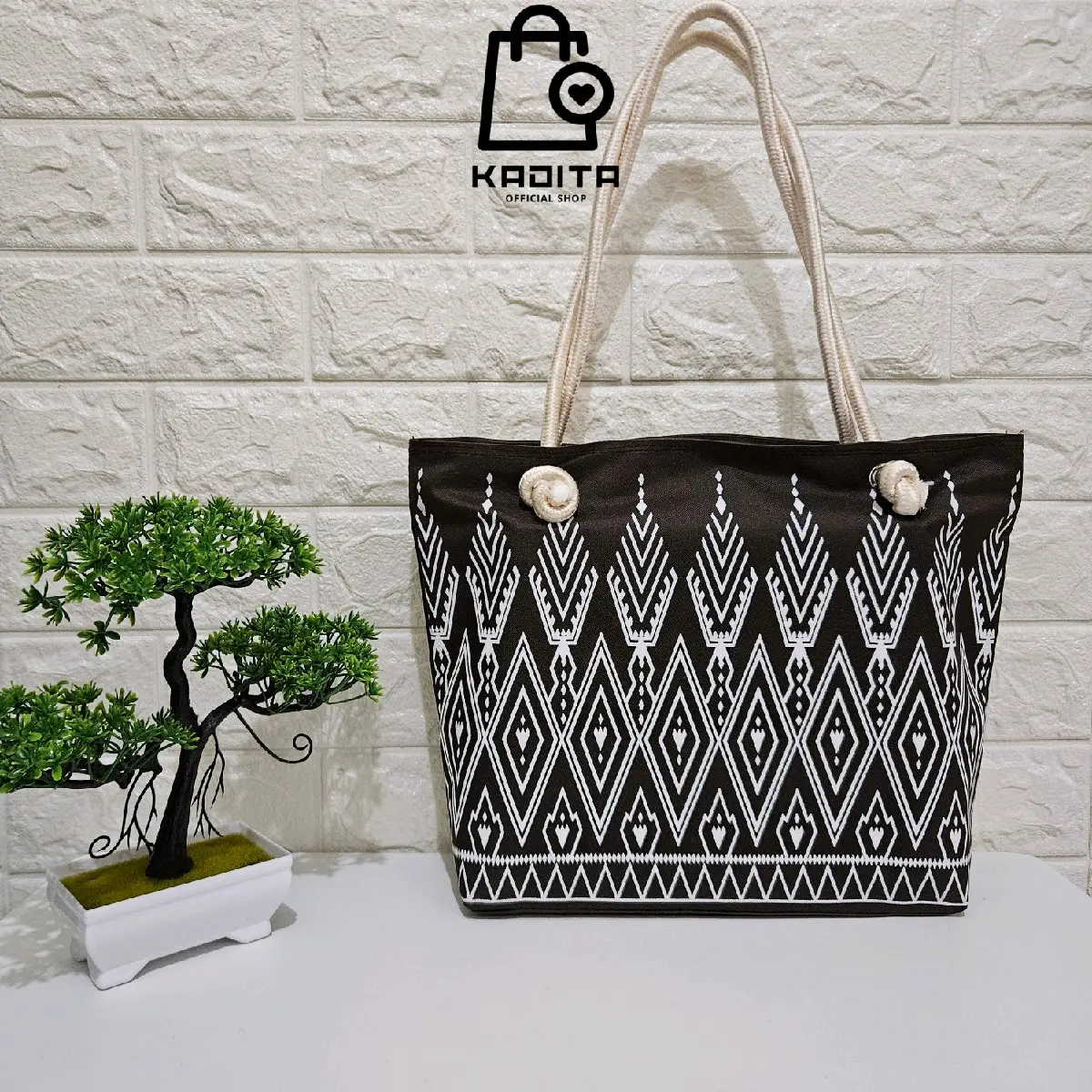 Kadita - Tas Wanita Tote Bag Motif Batik Belina Tali Sumbu Kekinian Terbaru Estetik Totebag