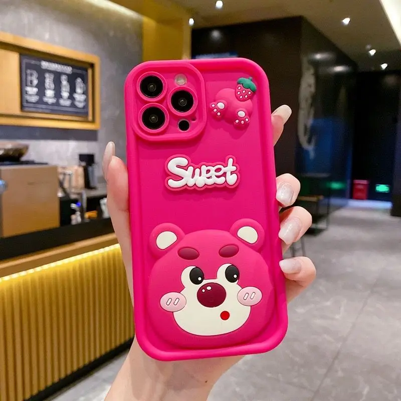 KA PAKET 1 SOFTCASE PINK BEAR SWEET LOTSO + TEMPERED GLAKA SPY COMPATIBLE FOR SAM 2 OP 1 Casing Glossy 1