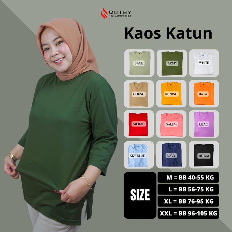 QUTBY - Kaos Polos Wanita Jumbo Katun Combed Premium 24s 4