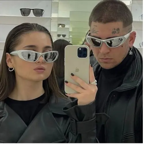 Original Y2k Photocromic Bluecromic Kacamata Gorfcore Hitam Gaya Funk Muse Glasess Wanita/Pria Vintage Untuk Unisex Sunglasses Plastik Eyewear 2