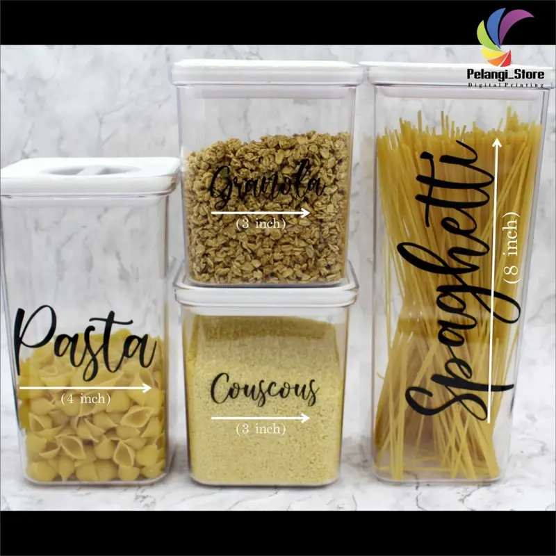 (TANPA MINIMAL ORDER ) Stiker Cutting Stiker Label Costum Bumbu Dapur, Tempat Makanan, Kotak Mainan, Perkakas Label NAMA CUSTOM/STIKER TIMBUL ANTI AIR 1