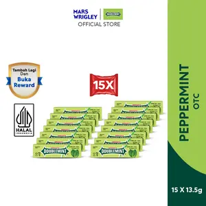 [BUY 12 GET 15] DOUBLEMINT Peppermint Stick Chewing Gum 13.5g X15 - Perment Karet - Sweet Candy