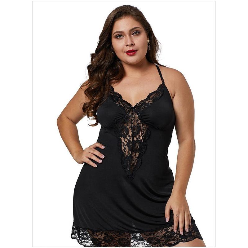 Happy Girl Shop Lingerie Mini Dress Leopard Ketat Renda HItam BB Jumbo Renda Hitam LW 2