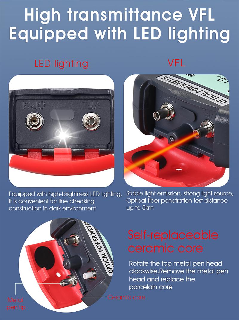 Product Introduction of Máy đo công suất sợi cầm tay mini, COMPTYCO, Máy đo công suất quang, với chức năng exfo và 650nm VFL 6