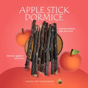 Apple Stick Snack Alami Hewan Kecil | Stik Apel Mainan Gigitan Dormice Hamster Marmut Kelinci | Chew Toys Snack Gnawing Hewan Pengerat