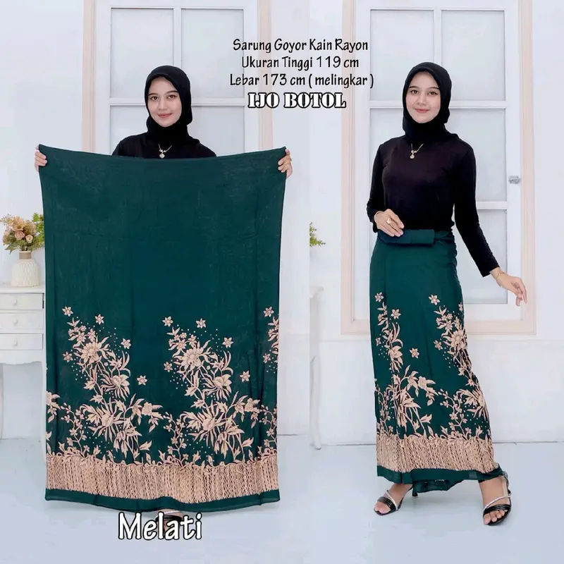 Fashion sarung halus Santriwati Putri Gloyor Motif Batik printing  Kain Rayon sarung  Remaja  Nyaman sarung Wanita Muslim 4