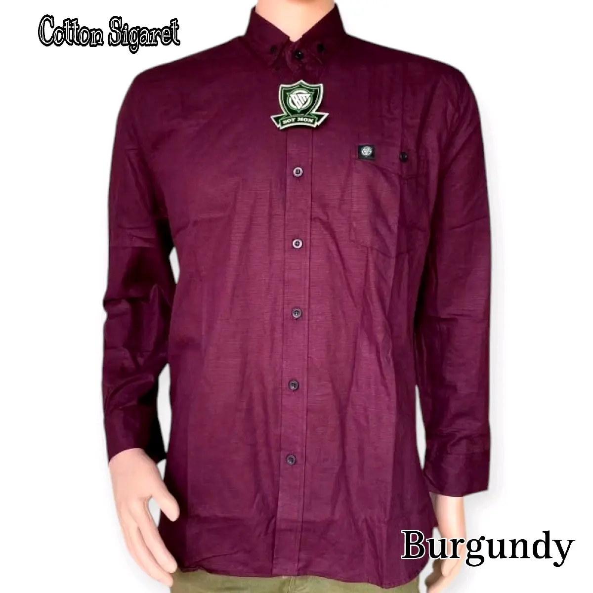 Kemeja Polos Panjang  Pria Premium Bahan Katun Sigaret Kemeja  Casual  Cowok
