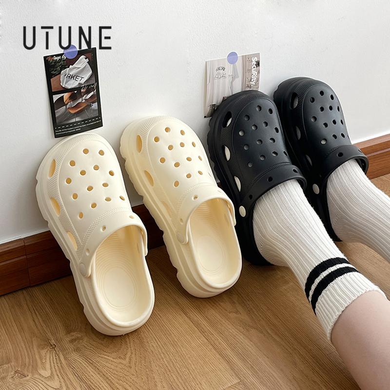 UTUNE Dép Lỗ Unisex Nam Nữ Sandal DIY Sticker 4 Mùa