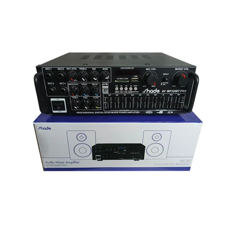 SHADE Amplifier Power Bluetooth AV/MP 326BT Speaker Full Bass Subwoofer Stereo Karaoke FM Shade EQ Ampli Colokan 3