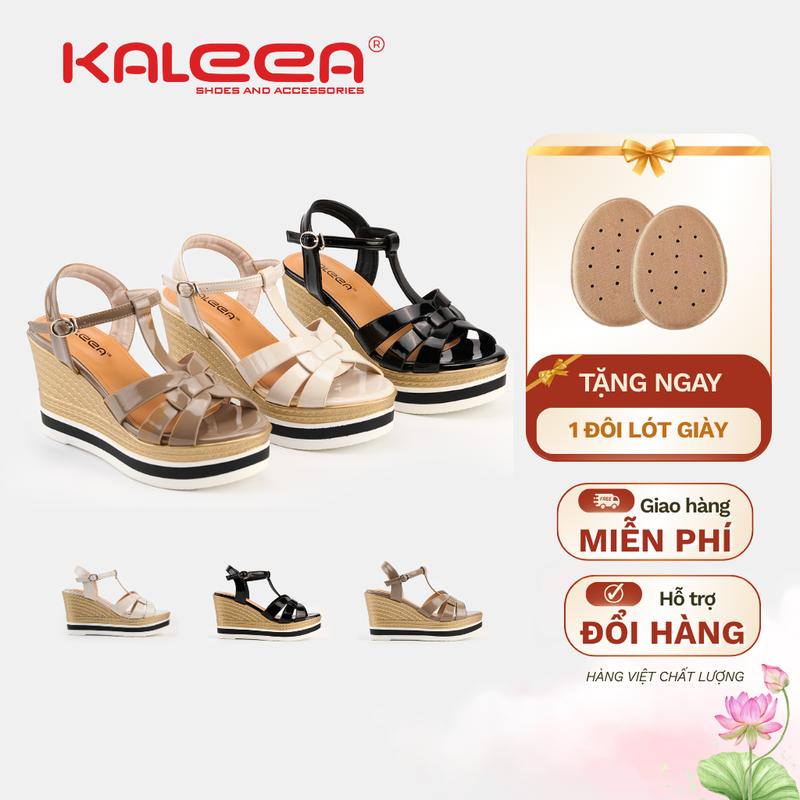 Kaleea SD06 - Giày Sandal Cao Gót Đế Xuồng Nữ Dáng Quai Nơ Thời Trang Êm Chân