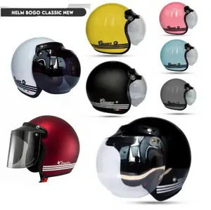 ESKLUSIVE / AISAR KHALEDD / Helm Bogo Classic Full Leher / Helm Untuk Pria Dan Wanita Dewasa SNI Kaca