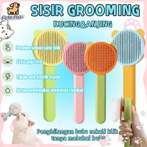 Sisir hewan otomtais sisir kucing tombol sisir anjing kelinci grooming hewan anjing & kucing anjing & kucing sisir & sikat