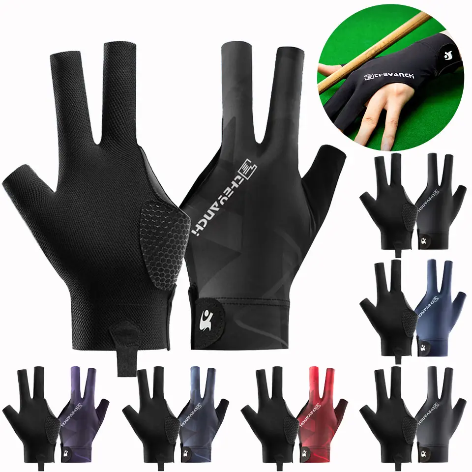 1PCS Professional Billiard Gloves Women Men Anti-slip Breathable Open 3 Fingers Wear-resistant Sports Cycling Snooker Gloves