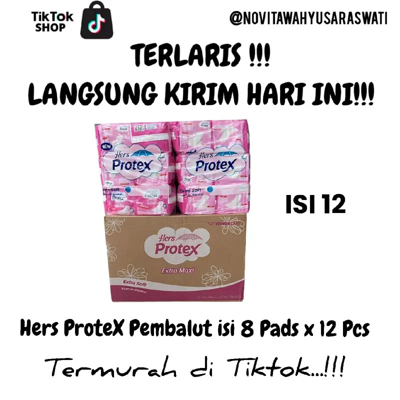 Pembalut HERS PROTEX Pink Extra Maxi 2 Tas Isi 12 Pack 0