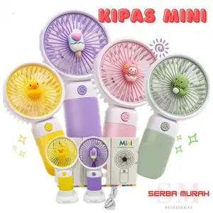 Kipas Angin Mini Animasi Portable Kipas Angin Karakter Hewan Kipas Mini Genggam Kipas Karakter Lucu Dudukan Handphone Kipas Karakter Motif Plastik