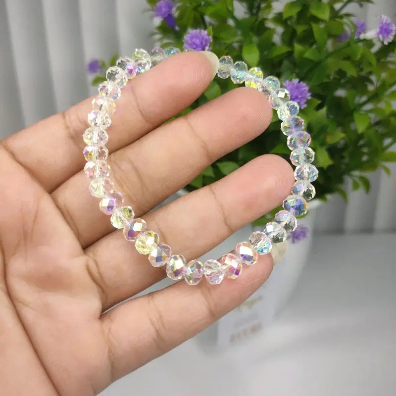 Gelang  Crystal 6 mm  / Tali elastis dua layer bracelet 2