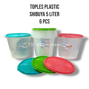 TSF Clio Plastics Toples Plastik 5 Liter Tempat Penyimpanan Makanan Tebal Shibuya Sealware 100% Bpa Free Food Grade Pp 5 Produk Original Murah Cod 6 Toples / 3 Toples