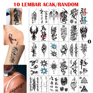 LIVE (ALL VARIAN) 10 LEMBAR VARIASI TATO SEMUA SERI KECIL size 10x6cm MOTIF RANDOM Tatto Temporer Tubuh Tato Temporary - Tattoo Tahan Air - Tatto Lengan - Tatto Tangan Kaki TATO KECIL INSTAN Kering