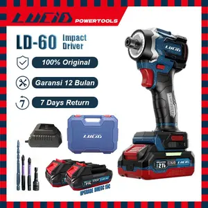 LUCID LD-60 Impact Driver 21V 230NM-300NM UPGRADE DMEGC-20P 15C Brushless Mesin Bor Super Power Cordless Screwdrivers Drill Bit Set LUCID POWERTOOLS INDONESIA ORIGINAL OFFICIAL STORE