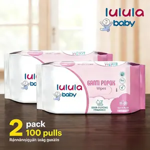 【Diskon Hari Ini】 Lulula Baby Wipes 2x50!  Tisu basah bayi besar & lembut Wangi Mawar, Tebal & Tidak Luntur! Tidak Kering Cepat / Lembut Tetap  Produkbayi  #Hematbelanja