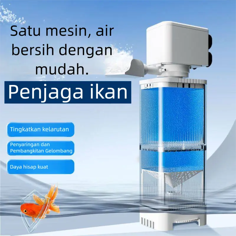 【COD】Pompa Air Submersible 5-in-1 Akuarium dengan Filter Tiang Vertikal Senyap Daya Kuat & Tahan Lama