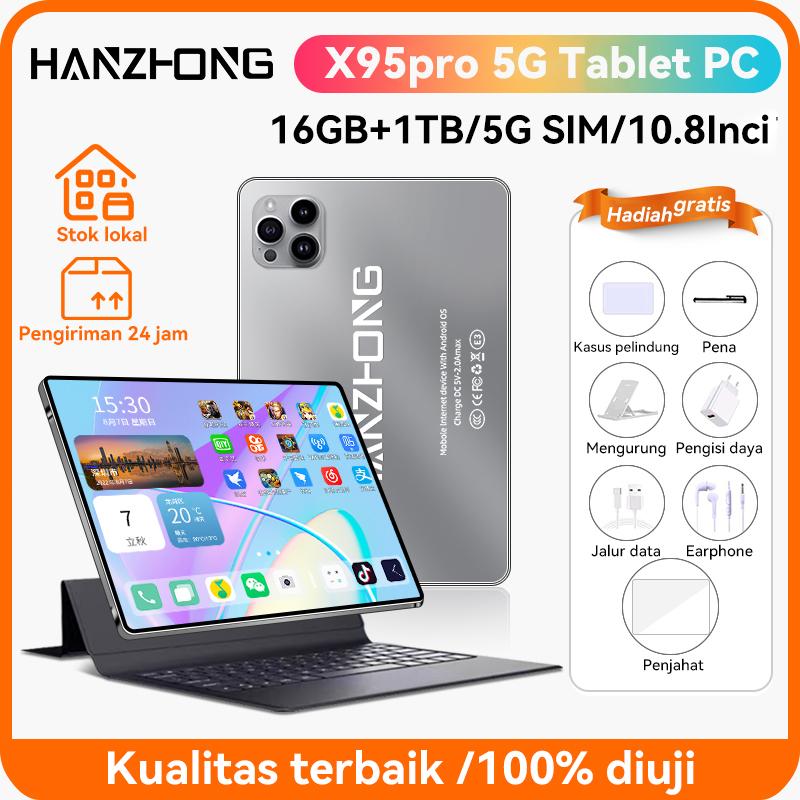 [Bisa COD]Free keyboard 2024 New Tablet X95 pro 10.8-inch HD Screen Memory 16GB+1TB Solid State512GB Cheap Office Learning 120HZ TabletPengalaman Pro Layaknya PC tablet android murahtablets tablet hanzhong ori 1 jt Bluetooth LayarKartu Wifi 1