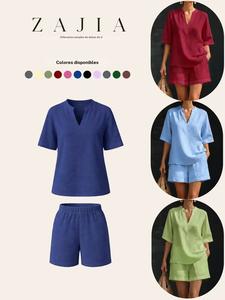 Conjunto de dos piezas 2026 con camisa casual de solapa, ropa elegante y cómoda, perfecto para uso diario y ocasiones especiales